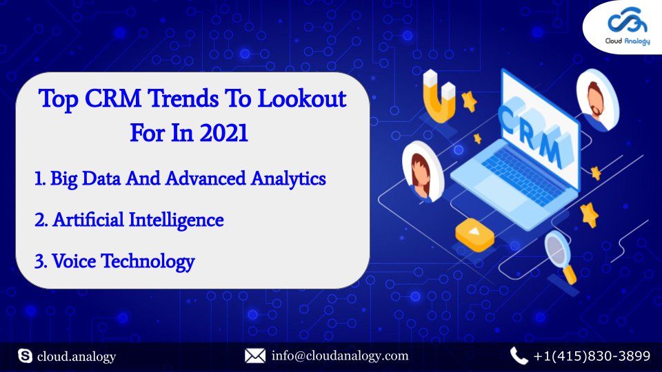 cloudanalogy's tweet photo. These biggest Salesforce #CRM trends will revolutionize the working of the online business in 2021 and beyond. Access the #Salesforce CRM system as an empowered system to meet customer’s expectations with best-in-class #CloudAnalogy @Salesforce consulting services. https://t.co/PJHuoH8Zih