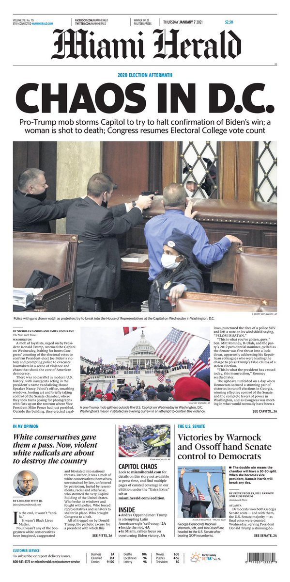 These are the newspapers’ front pages following the insurrection at the U.S. Capitol on Jan. 6, 2021. Please send me the ones that I’m missing. I’ll add more as they become available.10/