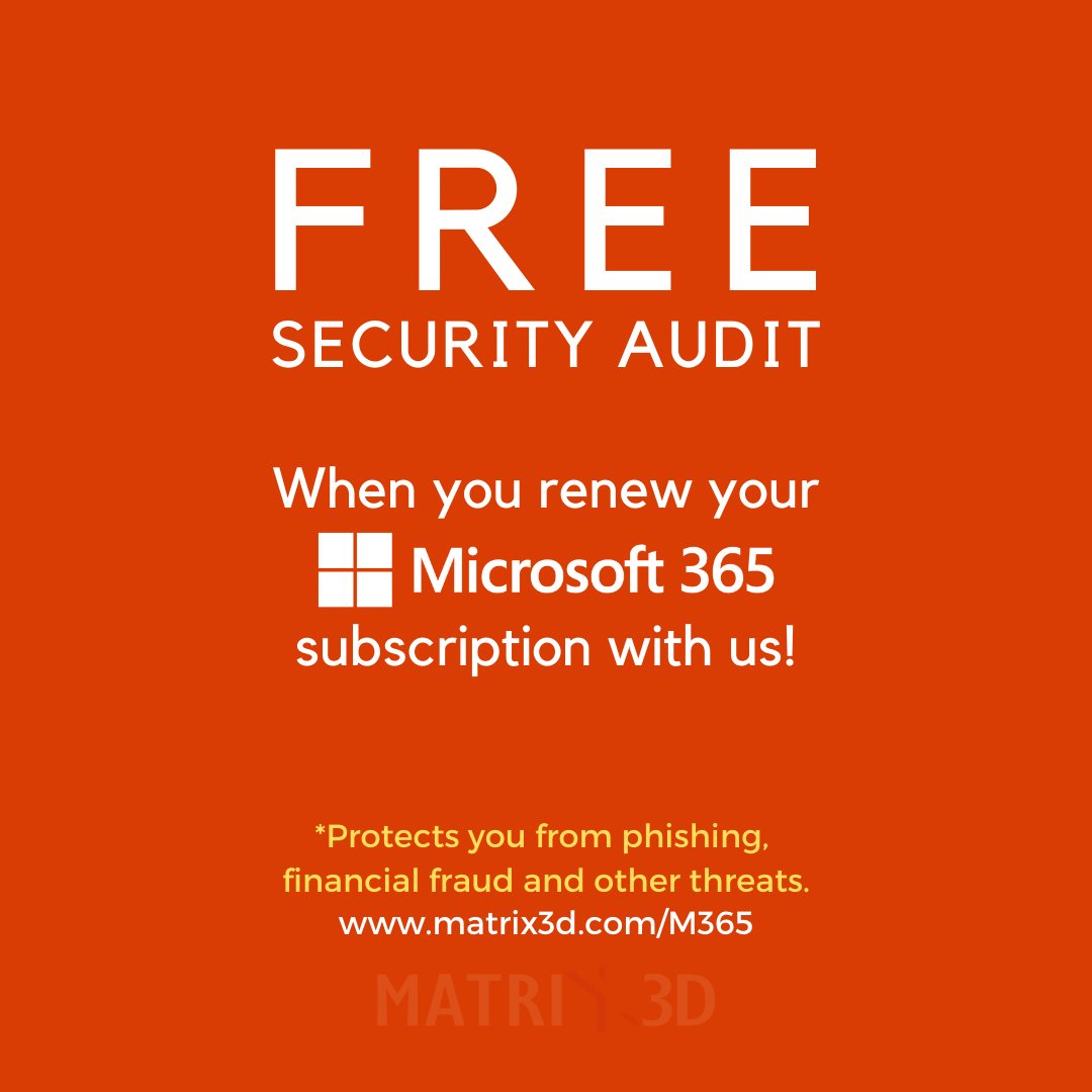 wedomicrosoft's tweet image. Protect your employees from phishing attacks! 
Renew your Microsoft 365 Subscription with us and get a security audit for FREE! 
Call us on 9136020365 to know more or send us a mail at connect@matrix3d.com

#Microsoft #Security #securityscore #emailsecurity #WeDoMicrosoft