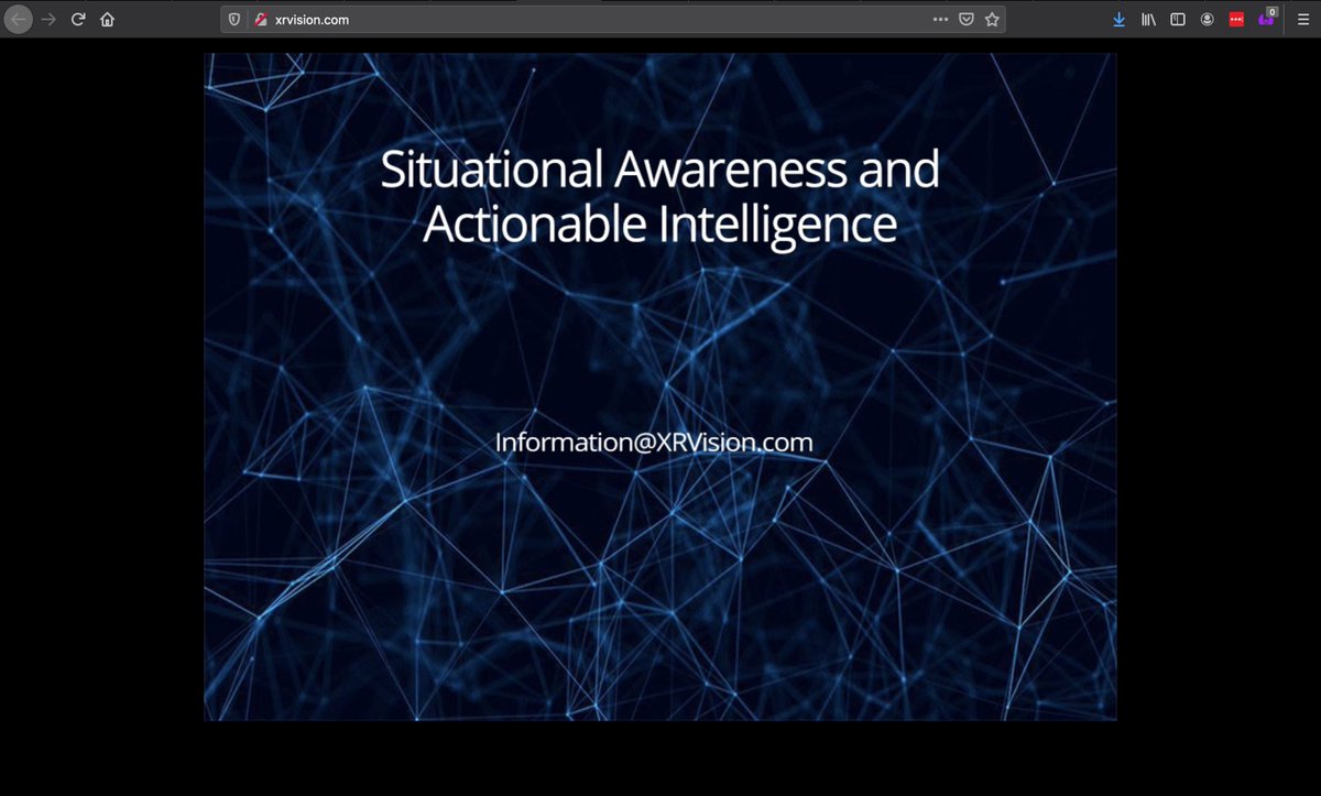 Facial recognition  #AI? Ooo goody. Let's check out their website, xrvision(.)com. Seems totally legit, because as a business I want to have no links, no TLS cert, and only a generic email. Looks like we have to dig deeper... 2/10