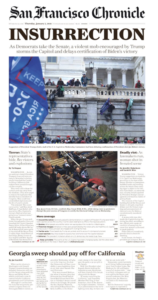 'Insurrection' was the hammer headline of the day 2/