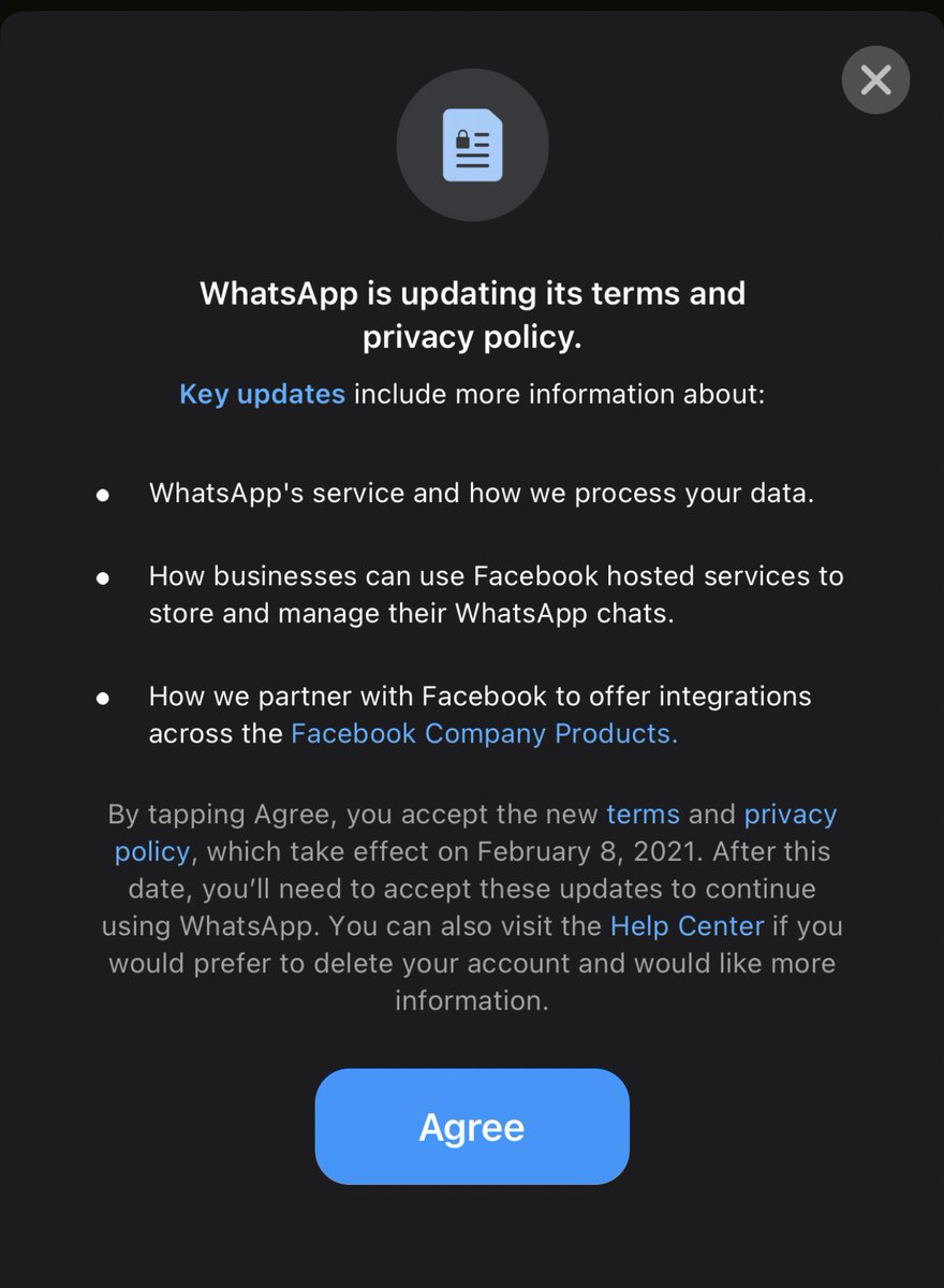 WhatsApp updated their “take it or leave it” privacy policy