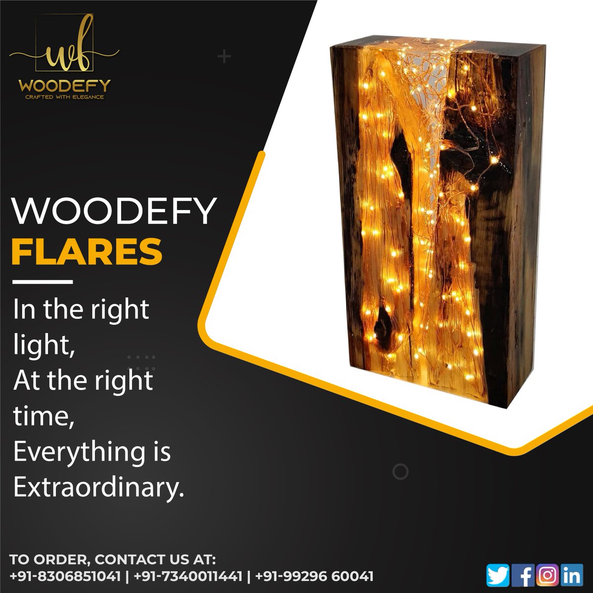 Woodefy Flares - Extraordinary Design that illuminates the vibes. Buy Now at Woodefy.

woodefy.com

#epoxylamp #lamp #crafted #homedecorlamp #lighting #interiordesign #resinobsession #artwork #resinepoxy #epoxyresinart #design #resinwork #furnitureonline #woodefy