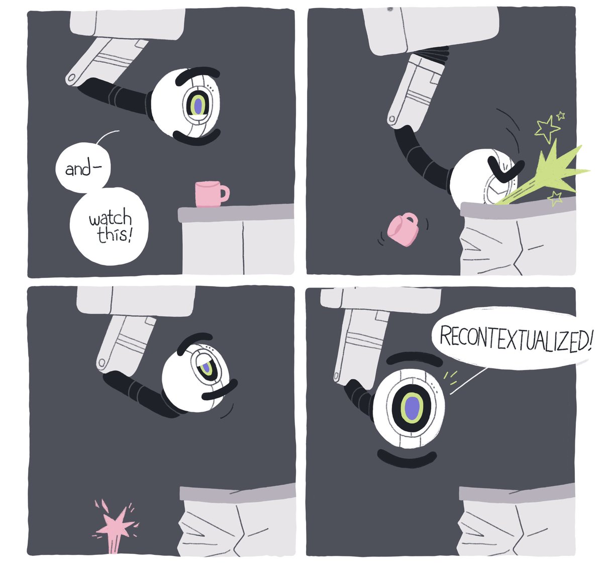 pseudonymjones's tweet photo. The Art Core was implemented at the behest of the Aperture Science marketing department to improve GLaDOS’s aesthetic sense; ultimately they were discarded for too often putting form before function https://t.co/8sX7GZqvy6
