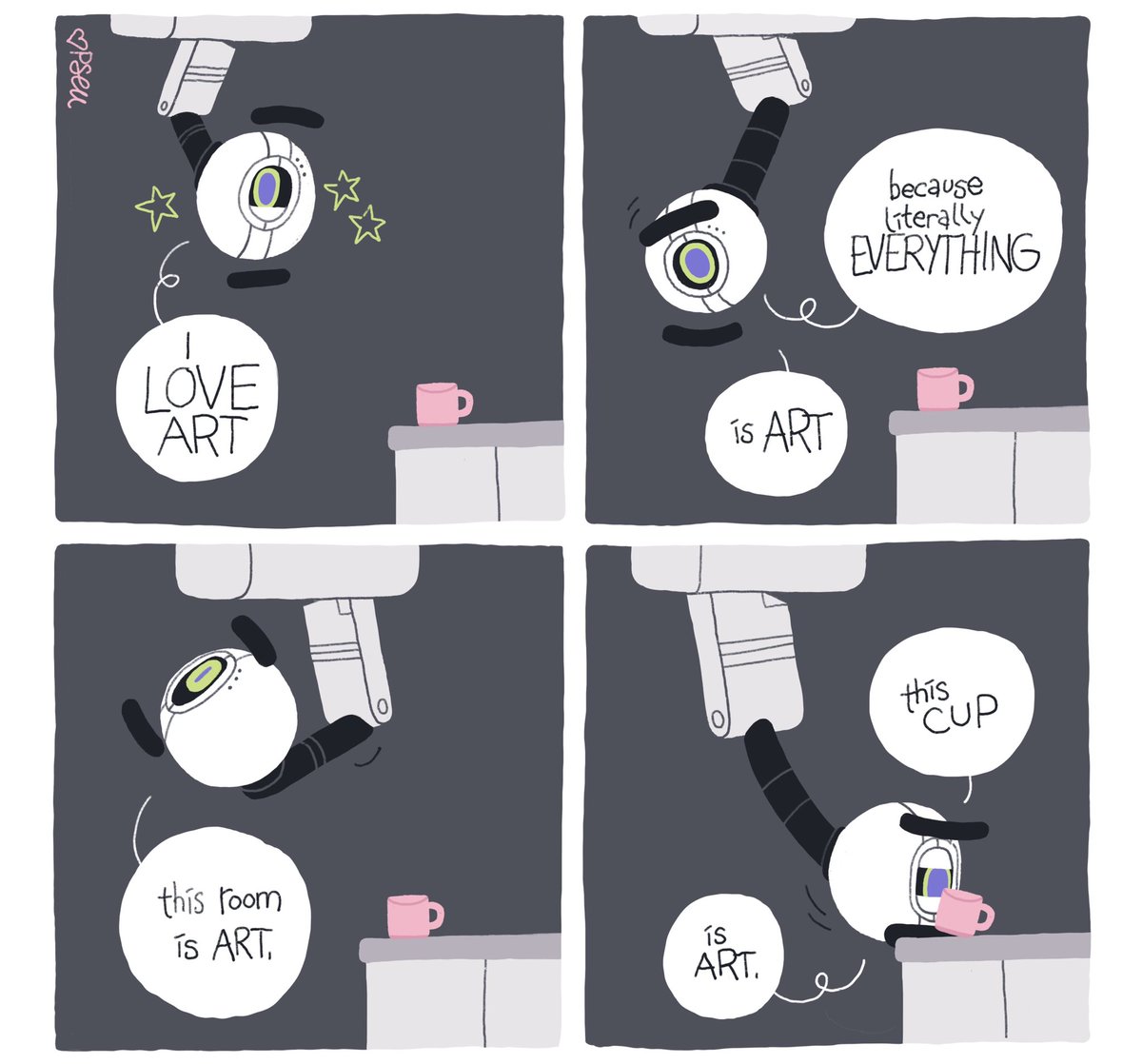 pseudonymjones's tweet photo. The Art Core was implemented at the behest of the Aperture Science marketing department to improve GLaDOS’s aesthetic sense; ultimately they were discarded for too often putting form before function https://t.co/8sX7GZqvy6