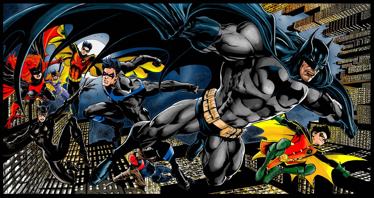 Bat Family Color #Batman #robin #nightwing #dccomics