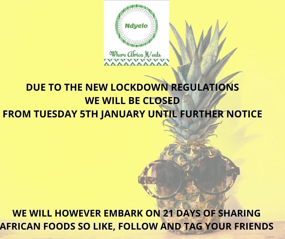 ndyelozw's tweet photo. Happy New Year from Ndyelo.
While we are on lockdown and fighting COVID, we thought it would be fun to share some food related fun facts.
Cheers to the next 21 days
Please feel free to tag us on any posts that may be food and health related #food #health #ndyelo #zimbabwe https://t.co/t4Lc7atkHG