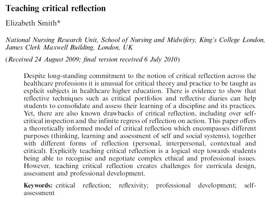 Habermas: Critical reflective knowing is neither behavioural nor technical, not truth establishing nor captured by a discipline. It critiques all other forms of knowledge, and in so doing, it moves beyond merely reproducing what is. http://dx.doi.org/10.1080/13562517.2010.515022