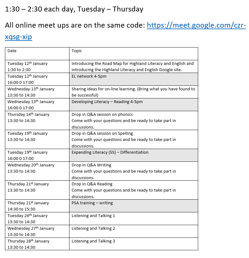 h_literacy's tweet photo. We've put together a training and sharing programme for January. If you interested, please sign up through CPD. https://t.co/tjPxqeZSzG