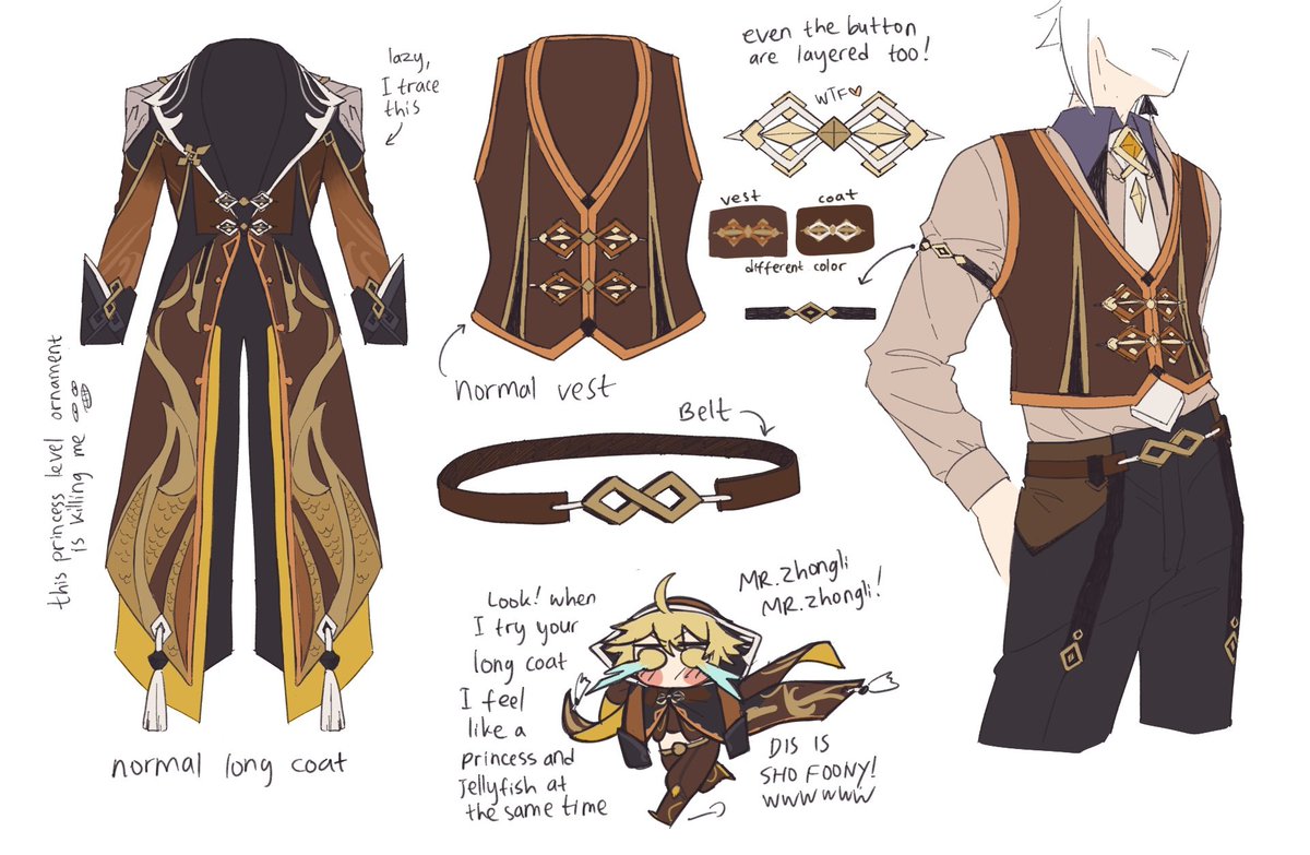 Zhongli's vest again… at least I'm less confused now. After taking ss and seen lot of cake this is my result.
THIS IS MY VERSION not official :3
I just want to calm down myself ? 