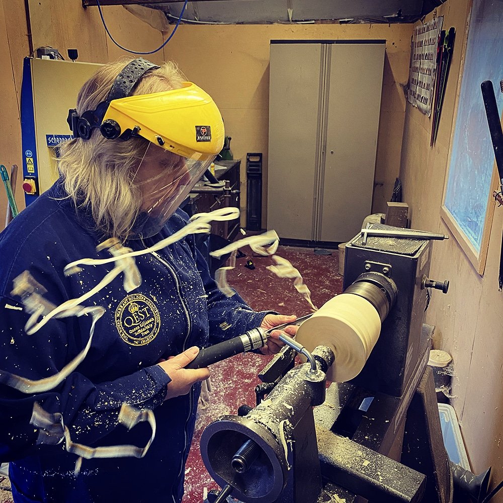 Lockdown therapy. Turning sycamore out of my deep freezer from <a href="/scawbyhall/">Scawby Hall & Estate</a> .  missing my <a href="/Turners_Company/">Turners of London</a> and <a href="/QESTcraft/">QEST</a> exhibitions and functions