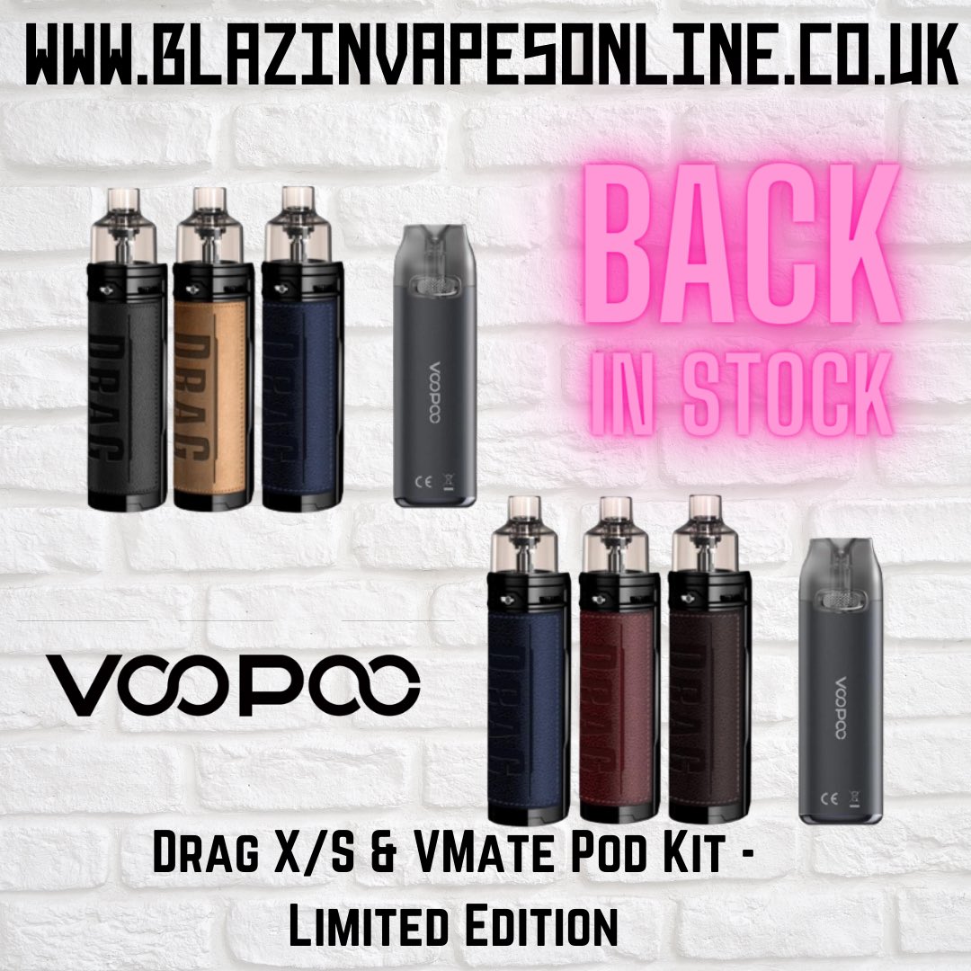Back in stock the @voopootechofficial Drag X/S &amp; VMate Pod Kit Limited Edition don’t miss out so head on over and grab 1 while you can #treatyourself