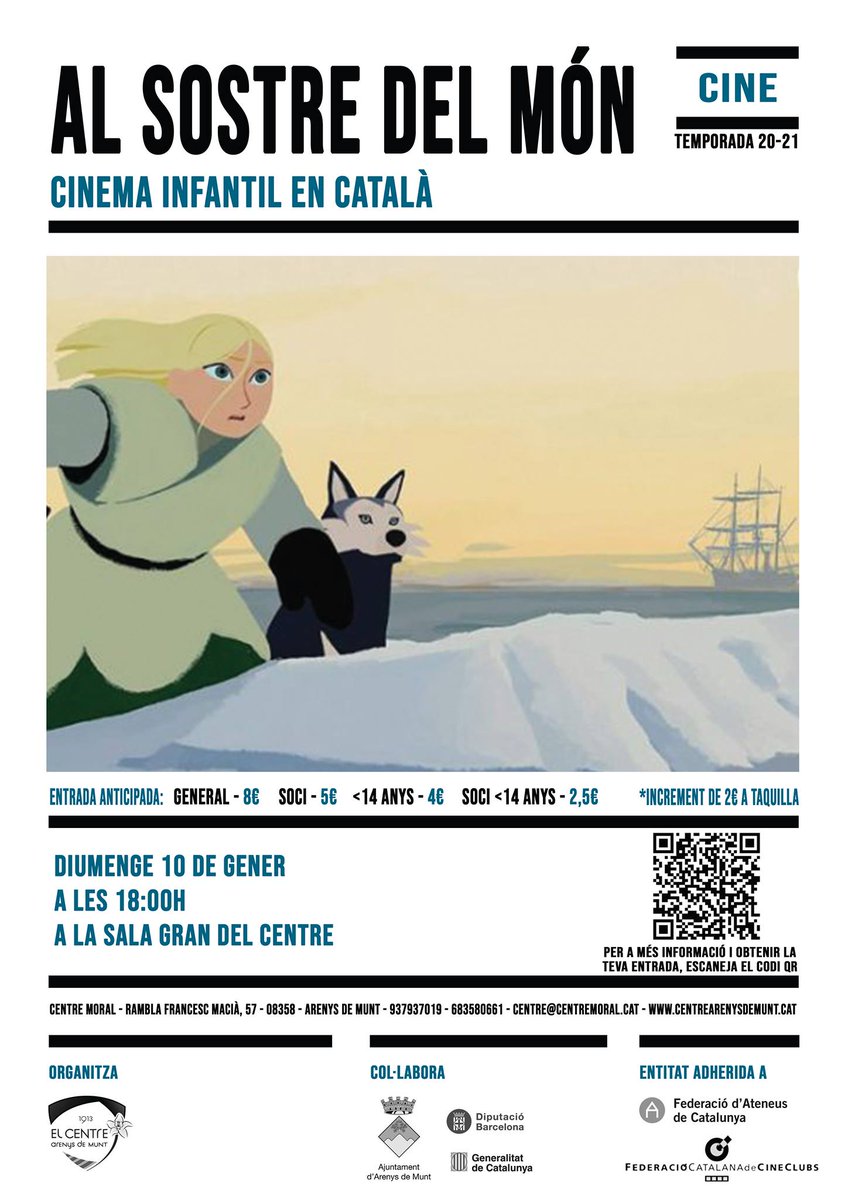Estrenem el 2021 amb cinema infantil en català aquest diumenge. La pel·lícula escollida aquest cop és 'Al sostre del món'. 📽

⚠⚠Compreu la vostra entrada anticipada a: entrapolis.com/entrades/cinem…

@cat_cine <a href="/CinemaEnCatala/">La Cartellera</a>
