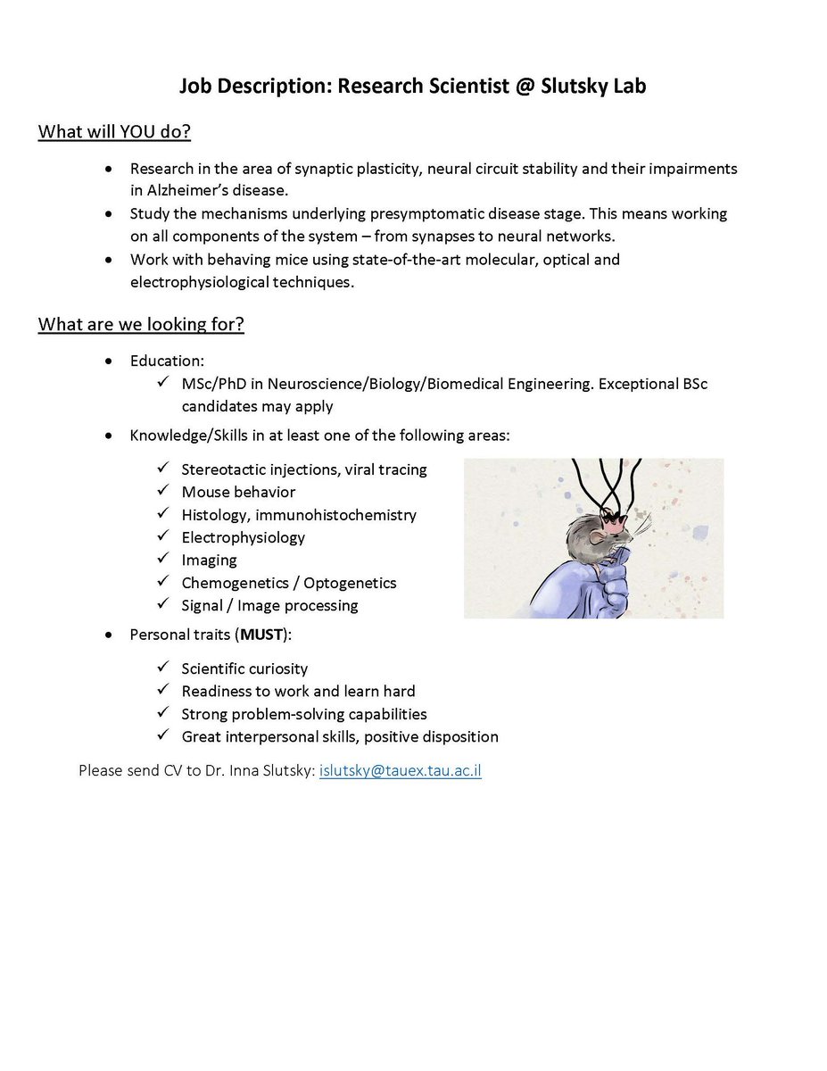 We have an opening for Research Scientist at Slutsky Lab to work on exciting projects in a great environment! slutskylab.com
The details are attached.
Please RT!