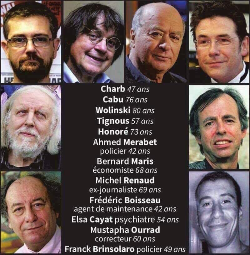 Le 7 janvier 2015 : attentat contre Charlie Hebdo.
Ne jamais oublier. #JeSuisCharlie 

January 7, 2015: The Charlie Hebdo attack
Never forget. #JeSuisCharlie