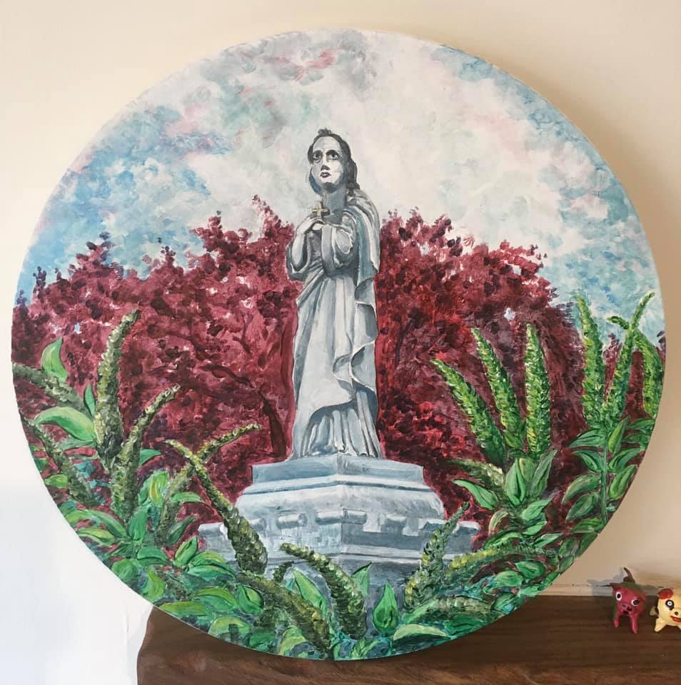 marpleparkart's tweet photo. I'm sure I know that lady! Remarkable work of art contributed by Chris Simms for Friends of Marple Memorial Park Pavilion Art Project @marpleparkart . https://t.co/Oj1kc0RGEn