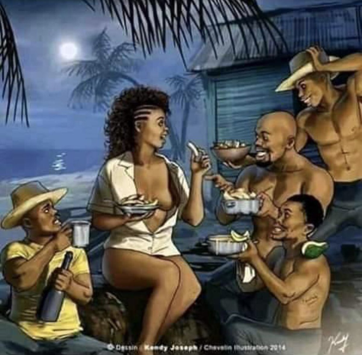 Back home ,they prepared different meals ,each one offered her meal as she ate and enjoy the attention