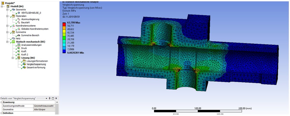 _AndreasBrunner's tweet image. #finitelement #simulation of a valve subjected to 100 bar water pressure.

#mechatronic #Engineering