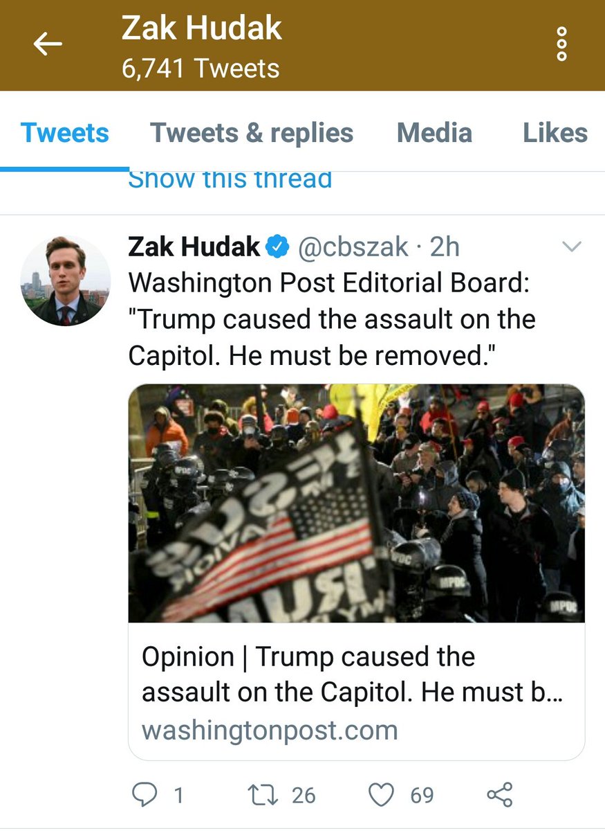 9. Zac Hudak stayed inside the House chamber and snapped this photo. He later tweeted an Opinion piece for WAPO and other CBS news article.