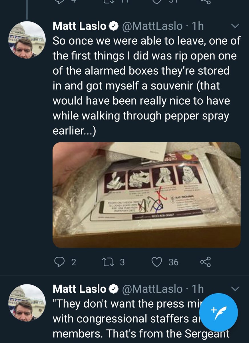 14. Funny, then he does discuss hiding, but only after running down the hall and mentions no police. He also shows off the souvenir he took with him.