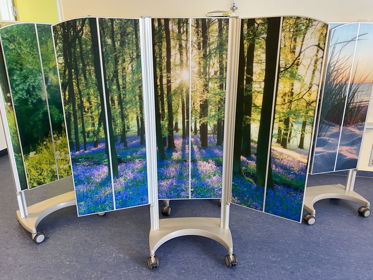 silentia_aps's tweet photo. ClearPanels og farverige PhotoPanels leveret til Regionshospitalet Herning. PhotoPanels tilbyder en ny måde at skabe en stimulerende og positiv atmosfære på i sundhedssektoren ved hjælp af positiv afledning.

#KeepItClean #Silentia https://t.co/HNyCm2I0LP