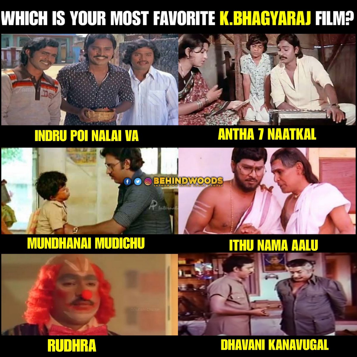 #HappyBirthdayKBhagyaraj sir @imKBRshanthnu my all-time favourite movies.