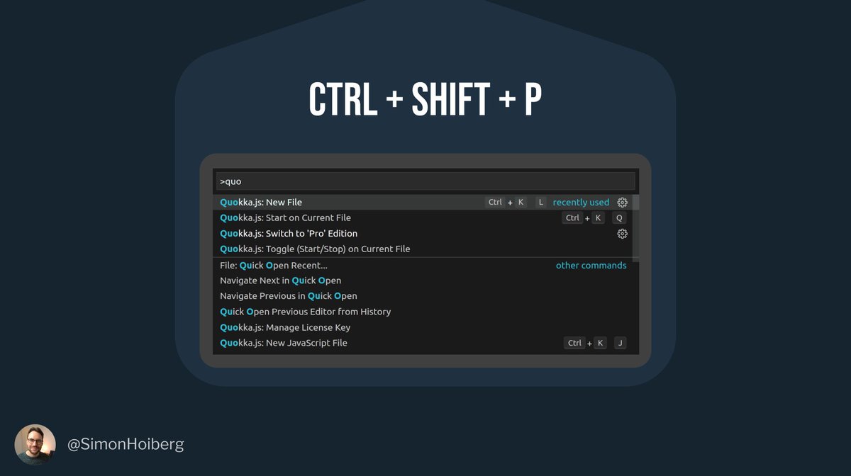 Open the command palette.Instead of clicking around, spending time looking for something somewhere in the menu, simply use ctrl + shift + P to open the command palette.Now invoke the desired functionality by using a command instead.