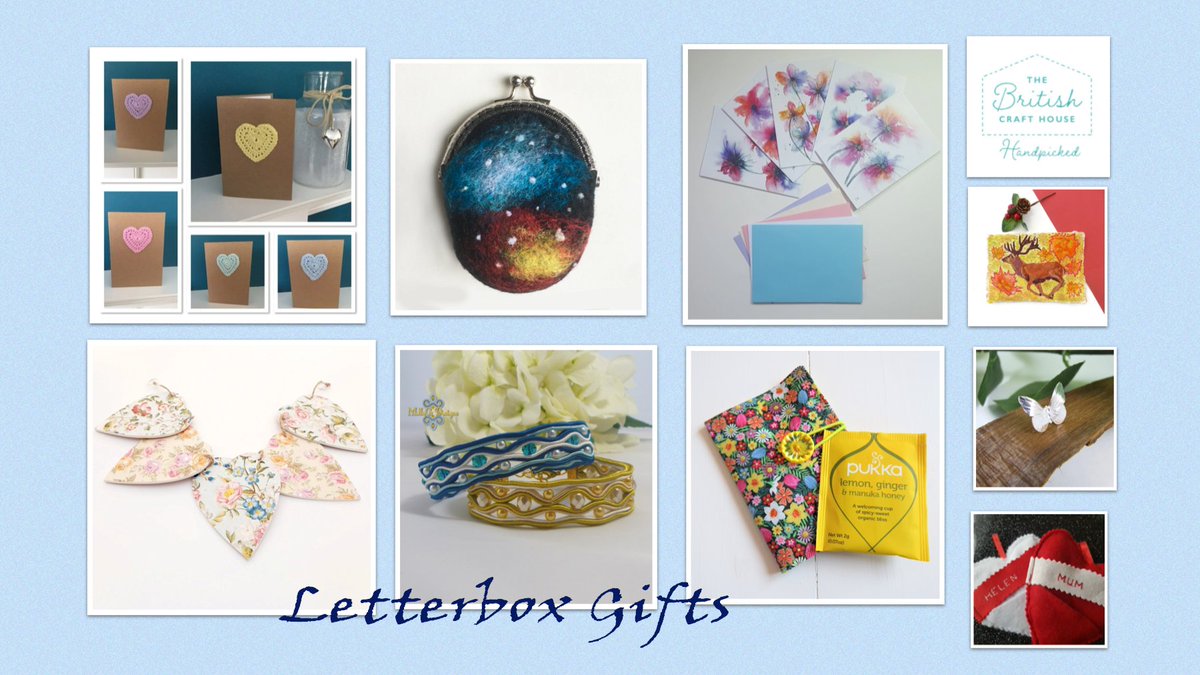 These gorgeous gift ideas  are all perfect #letterboxgifts from <a href="/rainbowsnmore63/">Gill Wootton</a> <a href="/artbyLoriW/">Art By Lori Creations</a> <a href="/kblacey/">Kay Lacey Watercolours</a> @LarrywareEmily <a href="/Adiencrafts/">Di</a> my bracelets <a href="/moodycowdesigns/">moodycowdesigns</a> <a href="/MaxinePring/">Max Pring</a> <a href="/AnitaRoseDesign/">AnitaRoseDesigns</a> all at <a href="/BritishCrafting/">BritishCraftHouse</a> 
 #earlybiz #teamworkthursday #giftideas #tbchboosters
