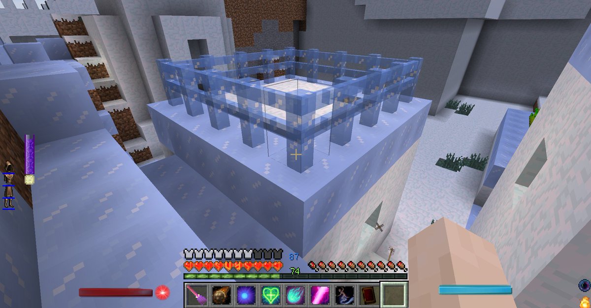 翡翠 ようやく見つけた雪原バイオームの村が全部雪で出来てて良き 氷のフェンスとかオシャレ Minecraft