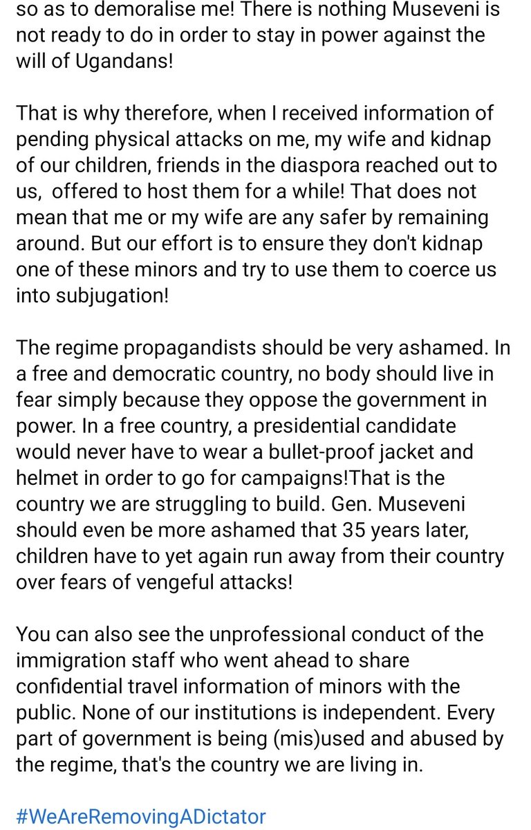 PatriqKanyomozi's tweet photo. .@HEBobiwine  speaks out on the travel of his children and the unprofessionalism by immigration/Airport staff to release to the public very sensitive information. https://t.co/eyHfU6oU13