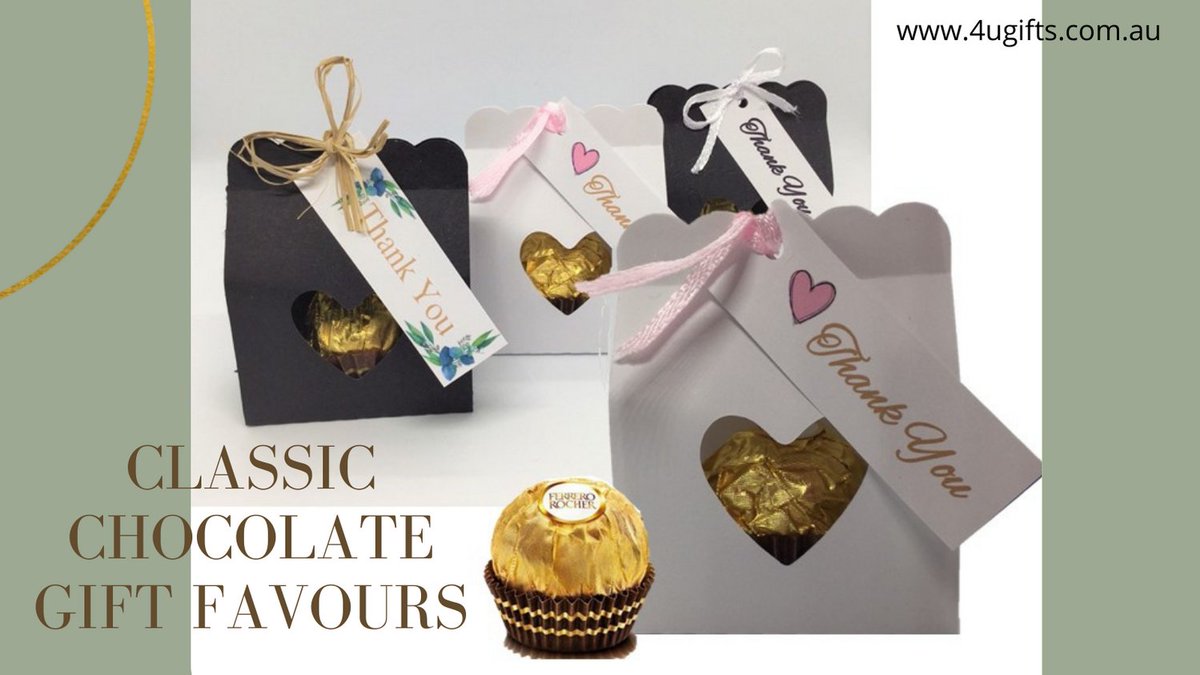 Classic Chocolate Gift Favours - 
These small classic chocolate favours are elegant &amp; cost effective tokens of appreciation for any special occasion. Made in Australia