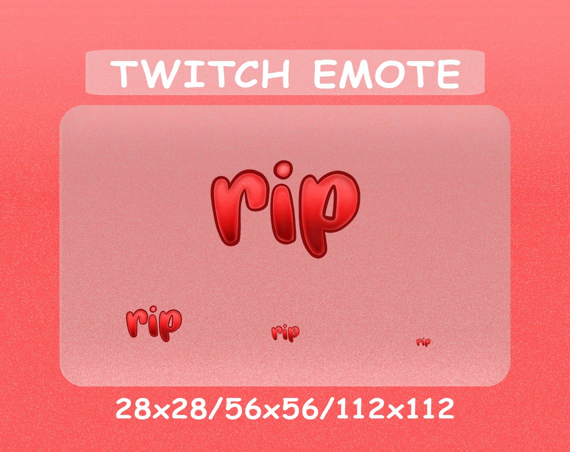 fortnitephotoo's tweet photo. โ ๏ธ โripโ twitch text emote now available on my Etsy store โ ๏ธ
LINK: https://t.co/RBJVRlkwwf
Retweets appreciated!๐
________________________________
#TwitchEmoteArtist #twitchemote #subbadge #subemote #emote #emoteartist #chibi #twitchemotes #textemote #twitchtextemote https://t.co/SSUaFPMkDe