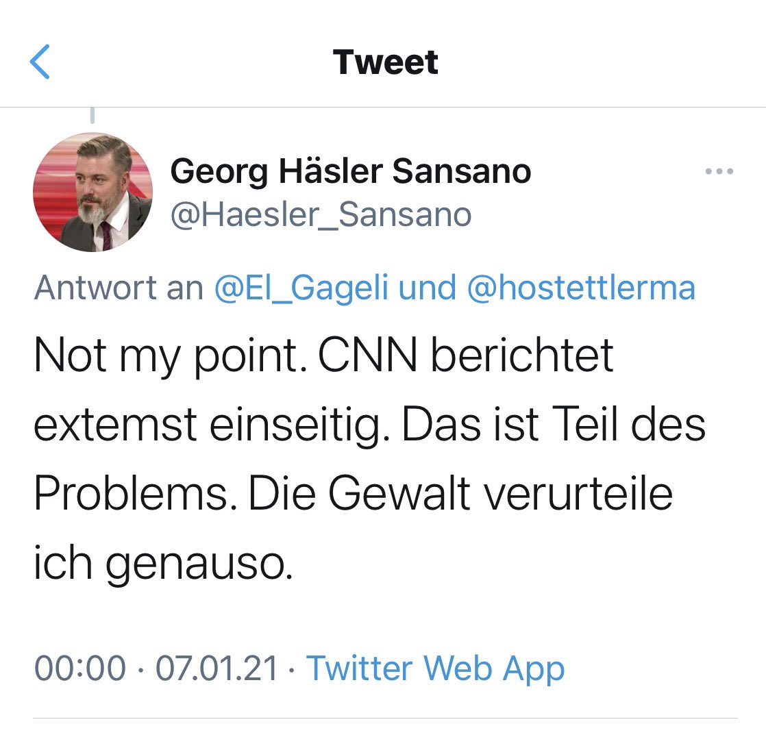 Faschistoider Mob stürmt das Parlamentsgebäude der USA - und NZZ-Redaktor bezeichnet CNN als Teil des Problems. Ist das euer Ernst, <a href="/NZZ/">NZZ</a>? Wie krank ist die Welt eigentlich?