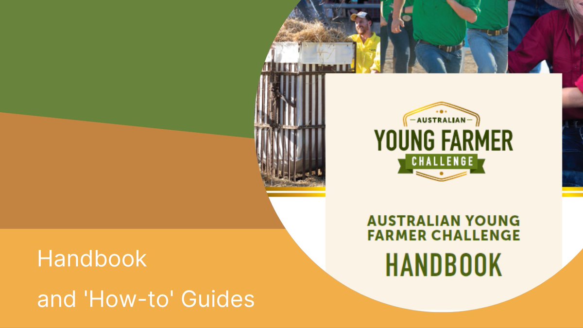 AusYFC's tweet photo. Planning an AYFC at your Show?

🤓 Read through our AYFC Handbook and How-to Guides, the comprehensive infor handbook includes comp guidelines, supporting documents, resources &amp; more.

Find it here: https://t.co/iA2wrQyvZG

#AYFC #ausyoungfarmerschallenge #ASA #agshows #youthinag https://t.co/fkuUpXBsYD