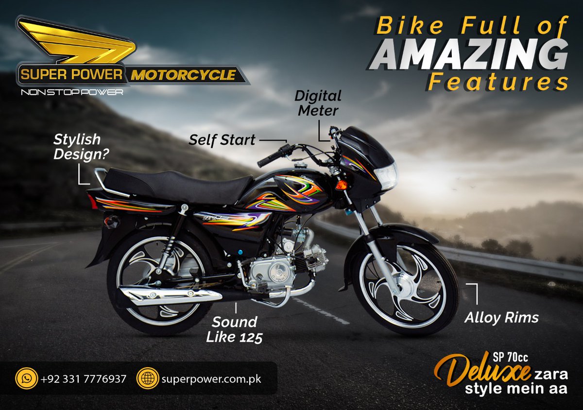 PowerPartsPK's tweet photo. The Symbol of luxury !

#Deluxe

To find dealers near you please visit https://t.co/5H4LTgrLCU
Purchase from Daraz and Alfa Mall
https://t.co/BVzrliqTEe
https://t.co/Ao79hcgoIw
Regards,
Super Power Motorcycle https://t.co/FLNp0yXn9L