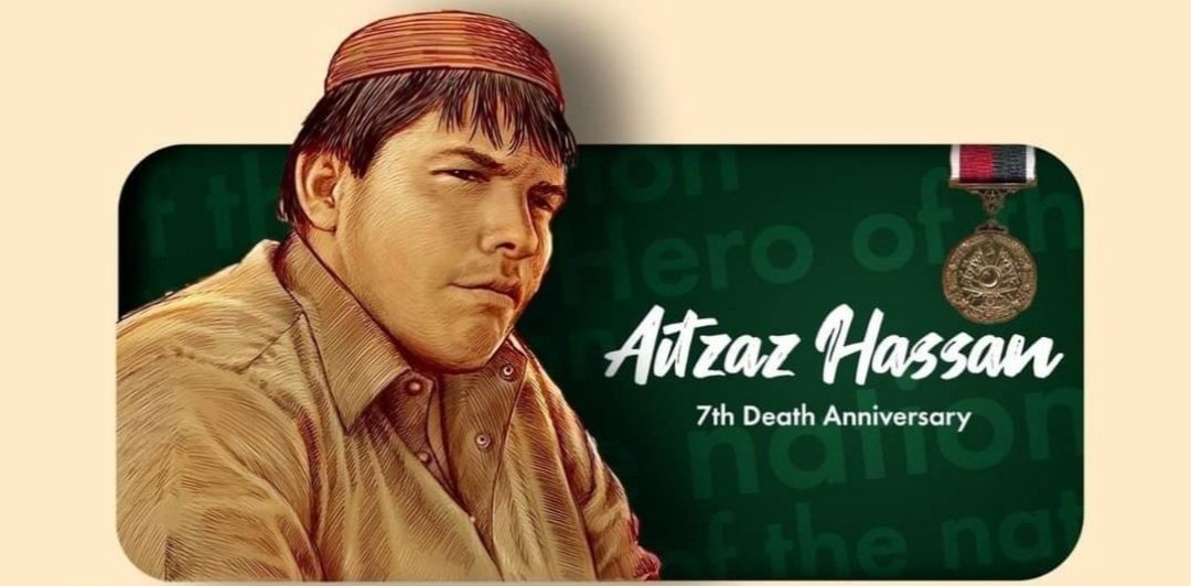 itx_amir55's tweet photo. Today is the seventh death Anniversary of Aitzaz Hassan whose courage and bravery saved the life of about 2000 students.
His father said"My son made his mother cry,but saved hundred of mothers from crying for their children"
#AitzazHassan #RestinJannah https://t.co/vKU69IIUkm