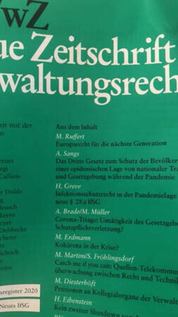 Ausführliche Fassung des #juwiss Beitrags v. 17.08.20 in der NVwZ 24/2020 😊