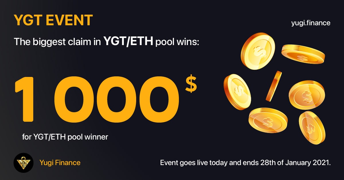 yugifinance's tweet photo. Today we are starting a new $YGT event farming on https://t.co/8C8ZjTfP8T with prizes of $ 1000 for 1 winner. https://t.co/4FnCaHkQ5J