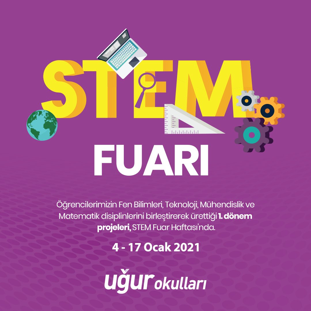 UgurOkullari's tweet photo. Okul öncesi ve ilkokul öğrencilerimizin "Makineler Dünyası ve "Yeşil Dünyamız" temalı; ortaokul ve lise öğrencilerimizin ise 1. dönem projeleri erkenSTEM&amp;STEM Fuar Haftası'nda sergileniyor!

Online fuarlarımıza tüm öğrenci ve velilerimiz davetlidir.💜

#erkenSTEM
#STEMGelecektir https://t.co/1w3OVRAFzC