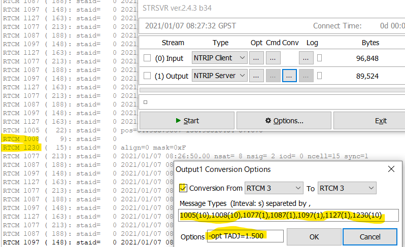 mnlt18's tweet photo. 一部のTrimbleユーザーが待望していたF9P等を基準局にして使う機能が #rtklib に実装されました。動作確認も出来たよう
Injekt RTCM 1008 https://t.co/Vn4Jx9KqOL https://t.co/7XvvpwG3zK