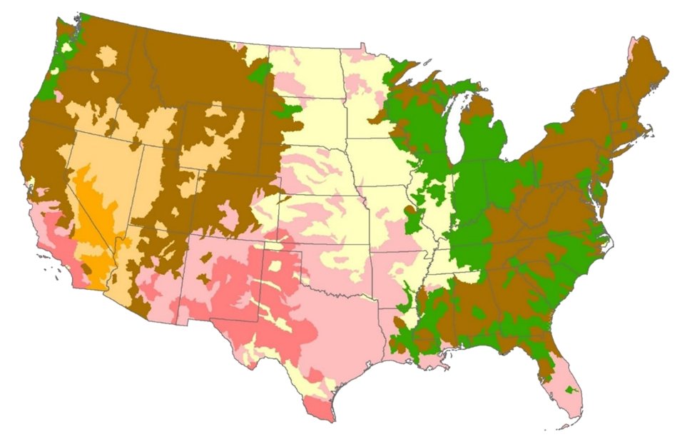 The United States can be clustered into seven regions with unique hydroclimatic behavior in response to climate change. 

Please see the following paper for more detailed information:
agupubs.onlinelibrary.wiley.com/doi/full/10.10…