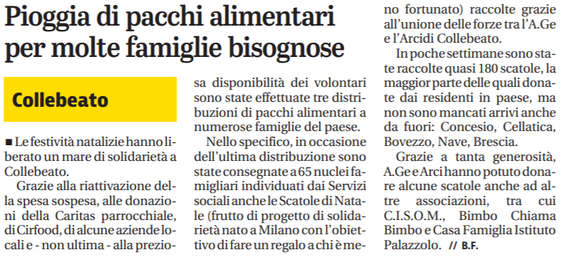 cirfood's tweet photo. "A #Collebeato grazie alla riattivazione della spesa sospesa, alle donazioni della Caritas parrocchiale, di #CIRFOOD e di alcune aziende locali sono state effettuate tre distribuzioni di pacchi alimentari a numerose famiglie".
Oggi su @GdB_it https://t.co/vcFLa1slbv