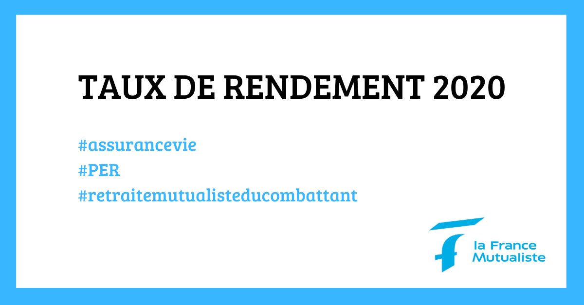 #tauxderendement, La France Mutualiste annonce les taux du fonds en Euros de ses différents contrats pour l'année 2020 Voir notre communiqué 👉bit.ly/tauxrendement2… #assurancevie #PER  #retraitemutualisteducombattant