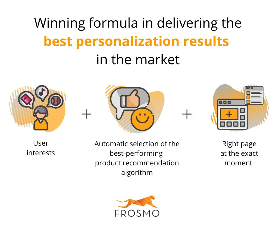 Psst! Our winning formula consists of AI-driven product #recommendations that optimize each step of the customer journey. This ensures that we deliver the best website #personalization results in the market. Talk to us and we'll show you how it works.
👉bit.ly/3gVSsvb