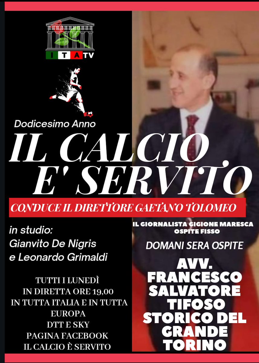 StelleDel's tweet photo. Questa sera ore 19,00 in diretta pagina Facebook "Il Calcio è Servito"
Si Parlerà di @SerieA , primo piano @acmilan - @juventusfc , @sampdoria - @Inter e @TorinoFC_1906 .  @Ibra_official , @TheoHernandez , @hakanc10 @davidecalabria2 , @gigiodonna1 @RomeluLukaku9 , @paolomaldini3 https://t.co/N4hwiuYhJb