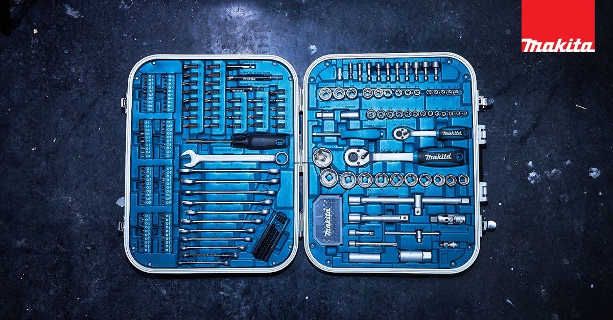 Makita Handgereedschapset  Wanneer je echt niet kan kiezen heeft Makita dé oplossing. Met de 227-delige handgereedschapset heb je alles in een stevige koffer met aluminium frame. Je grijpt dus nooit mis, bekijk hier de complete inhoud van deze set.   p1e.nl/_1T1