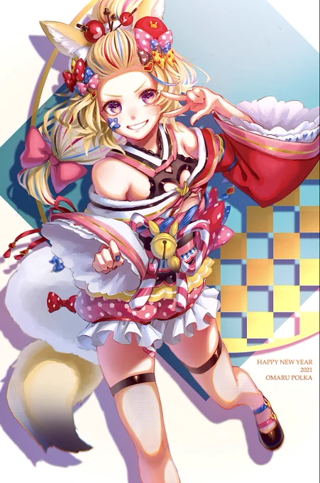 お正月衣装ポルカちゃん??

#絵まる 