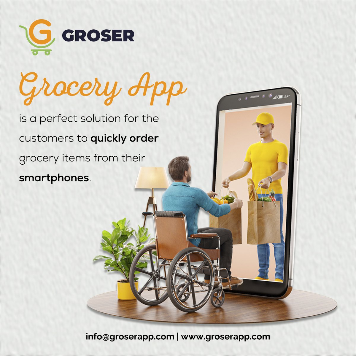 GroserLocal's tweet image. Grocery App is a perfect solution for the customers to quickly order grocery items from their smartphones.
Connect with us @GroserLocal.
Visit us:-groserapp.com
#groceryderlivery #onlinestoreindia #grocery #shopping #marketplace #marketplace #onlineshopping