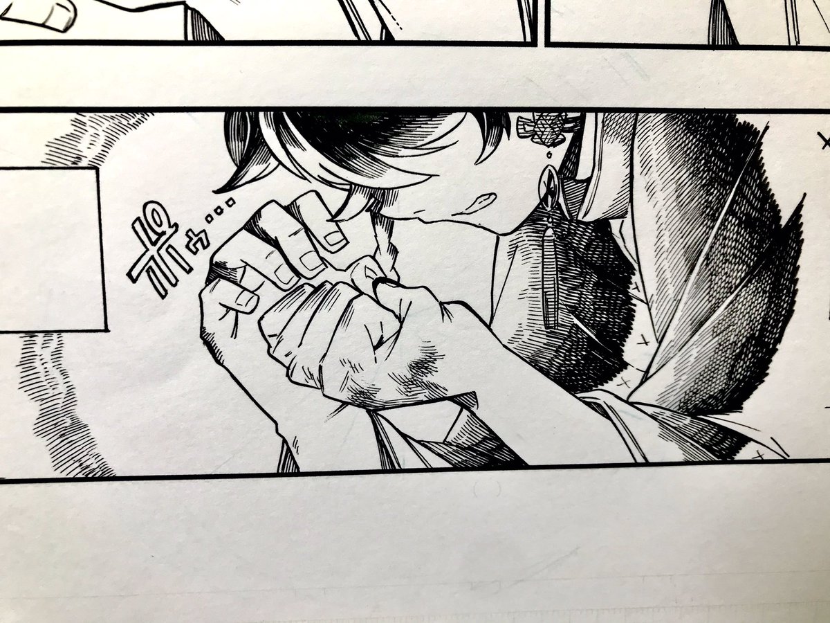 5話お気に入りコマ原画。
見開きおっきいよ〜〜
#アラガネの子 