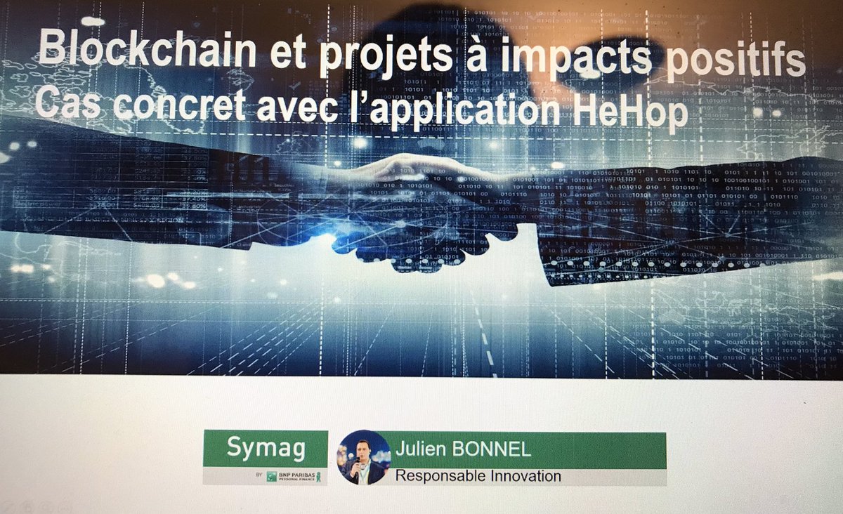 Merci à <a href="/jbonnel/">Julien Bonnel 🌱🤖🛡️🌎🚀✨</a> d’avoir partagé avec nos Ambassadeurs son expérience autour du soutien qu’apporte <a href="/BNPP_PF/">BNP Paribas 𝙋𝙚𝙧𝙨𝙤𝙣𝙖𝙡 𝙁𝙞𝙣𝙖𝙣𝙘𝙚</a> à <a href="/_HeHop/">HeHop</a> en mettant ses compétences autour de la #blockchain à disposition de cette appli qui lutte contre les violences subies à huis-clos. #techforgood <a href="/bnpp_recrut/">BNP Paribas Recrute</a>